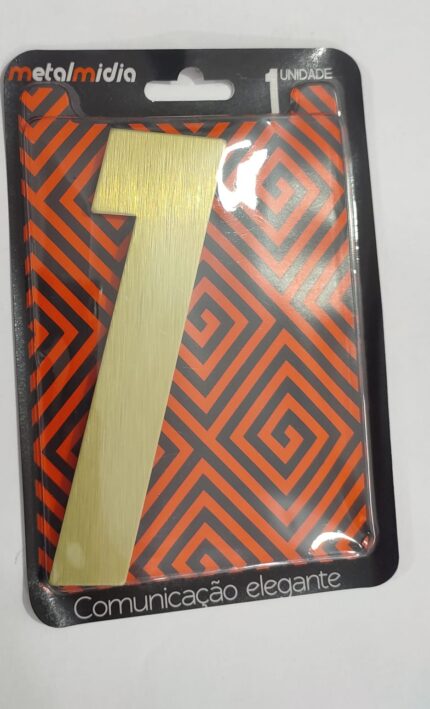 NUMERO OURO ESCOVADO 1  NUMERAL