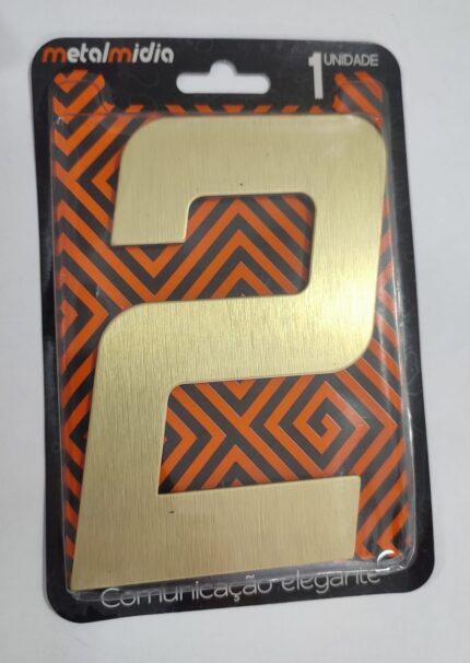 NUMERO OURO ESCOVADO 2  NUMERAL