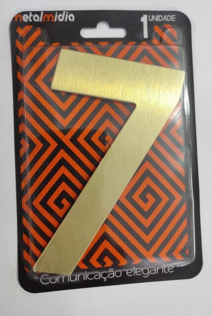 NUMERO OURO ESCOVADO 7  NUMERAL
